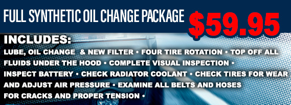 Full Synthetic Oil Change Package